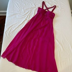 Aidan Mattox hot pink floor length dress - size 6